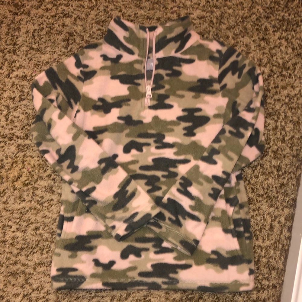 7/8 Place camo fleece 3/4 zip